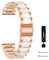 MaEiol 20mm Armband für Samsung Galaxy Watch FE 40mm / Samsung Galaxy Watch 7/6/5/4 40mm 44mm / 6 Classic 43mm 47mm, Harz Armband Resin Edelstahl Metall Armbänder für Herren Damen - Roségold+Rosa