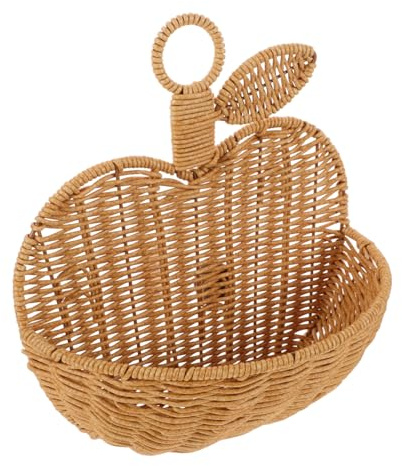 LABRIMP Hängekorb Aus Handgeflochtenem Rattan Kleiner Wandkorb Mit Belüfteter Obst Und Gemüseaufbewahrung Dekorativer Aufbewahrungsorganizer Für Küche Und Zuhause