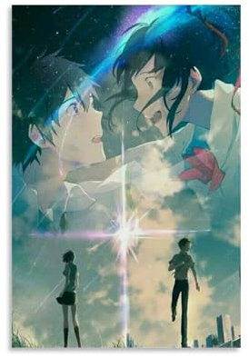 ZCHLATGDE Our Name Kimi No Na Wa Póster Anime Póster Pintura Decorativa Lienzo Arte de Pared Salón Póster Dormitorio Pintura, Arte de Pared Impresión de Imagen Moderna Decoración de Habitación