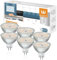 wowatt 8W Lampadina MR16 LED 12V Luce Calda 2800K Equivalente 80W Lampada Alogena Faretto GU5.3 LED CRI 92 Ra 720LM Spotlight LED GU 5.3 Angolo a Fascio 120 ° Nessun Sfarfallio Non Dimmerabile 6 Pezzi