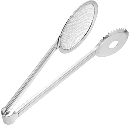 BEBEMOKO Steak Fischflosse Antihaft-zange Eiszange Essenszange Minizange Für Vorspeisen Gurkenzange Mini-küchenzange Pasta-servierzange Fischwender Bratzange Grill Rostfreier Stahl Silver