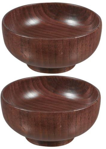 Ciieeo 2 Pz Insalatiera in Legno antiscottatura Piatto Posate da Insalata Piatti da Portata zuppiera Ciotola da Portata Cucina cucine Ciotola per Insalata Scodella di Legno Coffee