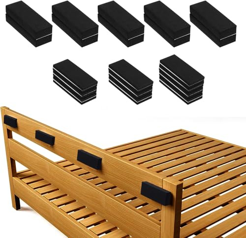 MBAIYO 20Pcs Headboard Stoppers EVA Foam Furniture Wall Protectors Anti-Shake Couch Wall Protector Self Adhesive Soundproof Furniture Pads Black Headboard Bumper(black)