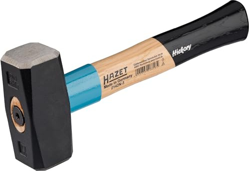 HAZET Fäustel 2142N-3, Hickorystiel, Länge 280 mm, Kopfgewicht 1500 g | DIN 6475, Länge 280 mm, 1669 g, Kopfgewicht 1500 g, Länge: 280 mm, Antrieb 250020 Hammer,, Hickorystiel, Mit Stielschutzhülse