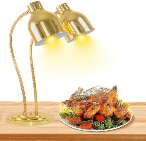 Lampada scaldavivande commerciale da 250 W, lampada riscaldante portatile per alimenti, diametro: 19 cm, tubo flessibile regolabile a 360°, per cucina, ristorante, barbecue, buffet, hotel, A-DoubleH