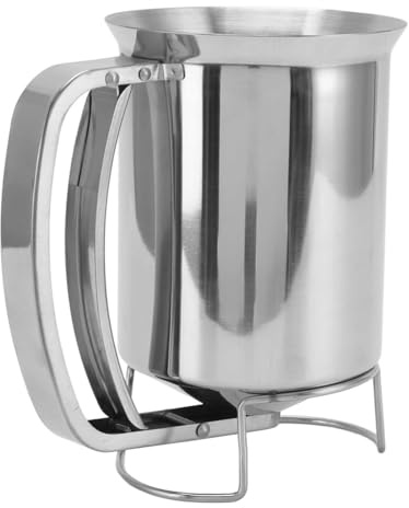 Ejoyous Pannkaka Batter Dispenser Dough Portioner Dough Dispenser Gjord Av 18/8 Rostfritt Stål för Kakor Muffins Cookies med Skala och Lock