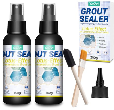 Grout Sealer 200ml, Clear Grout and Tile Sealer for Wall, Shower, Kitchen, Non-Toxic Tile Sealers Spray, Waterproof Sealers for Stone, Bathroom, Marble Floor, Fast Dry, Long Lasting, Indoor&Outdoor