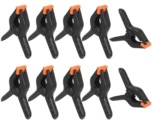 GLOSKIN 10 Pezzi Morsetti da Falegname, Pinze Anti-Slip Morsetti a Molla,Fissing di Fissaggio Forte, Adatto a Campeggio, Fai -da -te, Fotografia e Lavorazione Del legno