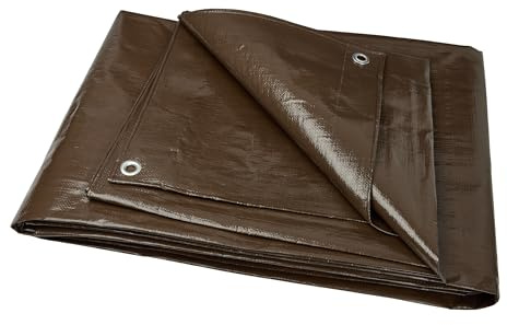 Garronda Lona Impermeable con Ojales 200 g/m² 3x5 m Marrón GD-0162