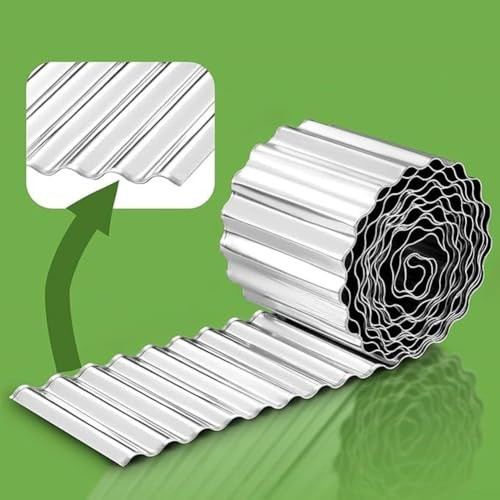 Yuanpgky Bordure de paysage en métal de 15,2 cm – Bordure de jardin flexible pour parterres de fleurs et pelouses, en acier galvanisé avec finition pré-rouille, rouleau de 6,1 m/12,2 m, noir ou