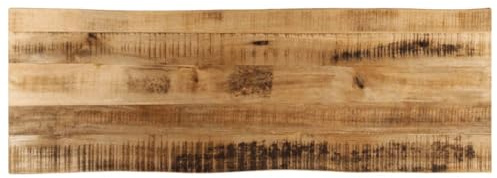 Teenpull Bordsskiva med trädkant 110 x 40 x 3,8 cm, grov mango massivt trä, naturlig finish, för skrivbord, matbord, datorbord, bänkskiva