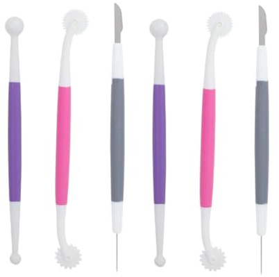 6 strumenti per decorare torte fondenti, penna per scultura in plastica per fondente, ceramica, strumenti per modellare la, taglierina per intaglio della pasticceria, per torta,