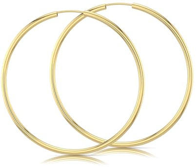 Ohrringe aus 585er Gelbgold – goldene Creolen für Damen mit Klappverschluss, eleganter Damenschmuck, inkl. Reinigungstuch (20mm)