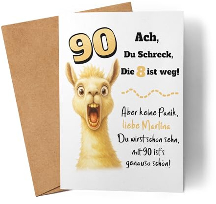 Kiddle-Design Karte zum 30. Geburtstag - Personalisiert mit Namen - Lustiger Spruch ACH du Schreck, die 2 ist Weg - Geburtstagskarte für Männer & Frauen 30 Jahre - Glückwunschkarte