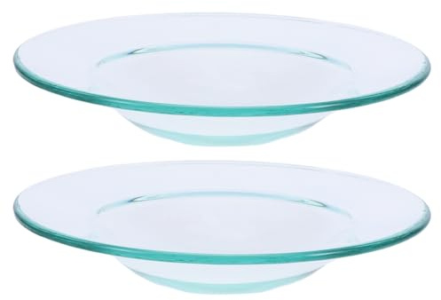 Healifty Placas de Vidrio Transparentes para Lámparas de Aromaterapia, Placas Calentadoras de Cera de 120 Mm de Diámetro, 2 Piezas Reutilizables para Calentadores de Fragancias en Hogar