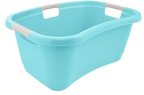 keeeper Ergonomische Wäschewanne, Anti-Rutsch-Softgriffe, 50 l, Janne, Hellblau