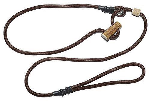 Retrieverleine Sporty | robuste Hundeleine aus Tau mit integrierter Halsung | Ø6mm | Horn-Zugstopp