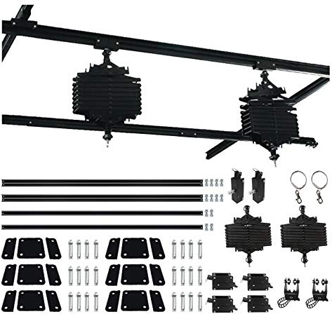 59 x 59 Pantograph Studio Ceiling Rail System Complete Kit with 43-200CM Photography Ceiling Lamp Hanger Studio Lighting Support Rail System (1.5×1.5M-B)