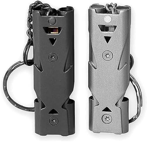 Stück Signalpfeife, 150dB Edelstahl High Decibel Whistle mit Schlüsselanhänger für Berg Überleben Notfall Sportunterricht Outdoor Camping Angeln Wandern