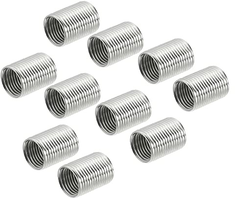 sourcing map Gewinde-Reduziermuttern-Einsatz, M12 x 1 mm, männlich auf M10 x 1 mm, weiblich, Adapter, 15 mm lang, Rohrverschraubung, Umrüsthülse, Reduzierstück, 10 Stück