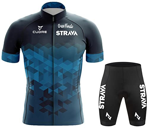 Radtrikot Set,Fahrradtrikot Herren,Atmungsaktives Sommer Kurzarm Fahrradtrikot Kurzarm + Radhose,Fahrradbekleidung Set für Fahrrad Rennrad MTB (33,4XL)