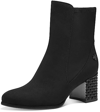 MARCO TOZZI by Guido Maria Kretschmer Damen Stiefeletten mit Absatz Spitz mit Nieten, Schwarz (Black), 39 EU