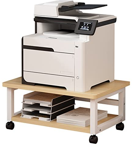 Doorhighpeak Support de Machine sous Le Bureau Chariot d'étagère pour imprimante Mobile, Support de Table pour imprimante à roulettes avec Roues pivotantes, étagères de Rangement polyvalentes