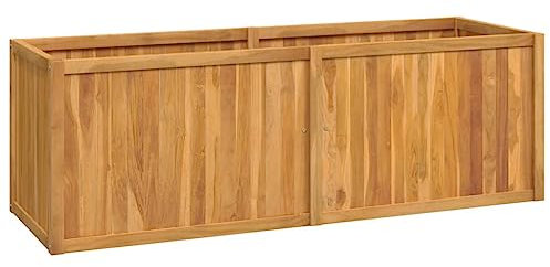 vidaXL Hochbeet, Holz Hochbeet für Garten Terrasse Balkon, Blumenkasten Pflanzbeet für Gemüse Kräuter Blumen, Gemüsebeet Kräuterbeet, Massivholz Teak
