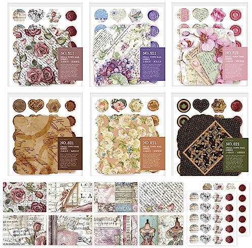 240 Satz Jahrgang Dekoratives Papier Umschläge, VEINARDYL Antikes Briefpapier Geschenkumschlag Münzumschlag Grußkartenumschlag Scrapbook-Papier Kunsthandwerk für Reisetagebuch Bullet Journal Hochzeit
