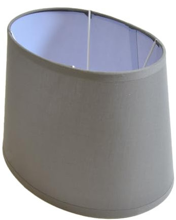 Lampenschirm oval H 17 x B 19 x L 26 Stoff für Steh - Tischlampen (grau)