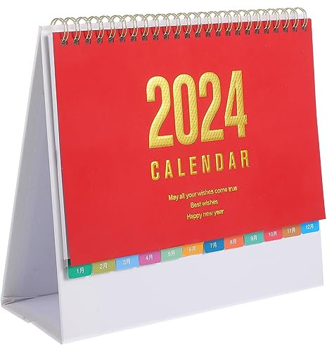 EXCEART Tischkalender Standkalender Mit Rotem Drahtbindung Langlebiger Monatskalender Schreibtischplaner Büro Dekoration Für Zuhause Und Schule Übersichtlicher Planer