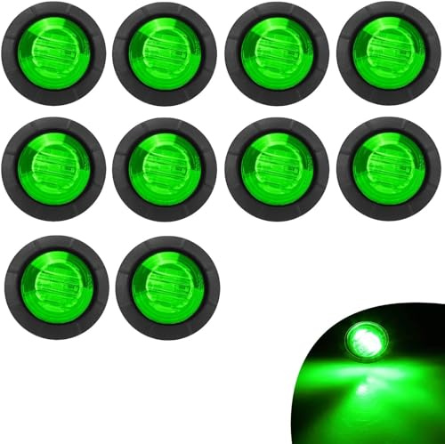 GSRECY 1,9 cm (3/4) abgedichtete runde LED-Front-Heck-Seitenmarkierungs-Anzeigeleuchte wasserdichte Bullet-Begrenzungsmarkierungsleuchte 24V für Auto, LKW, Boote, LKW, Busse, Reisebusse, Anhänger