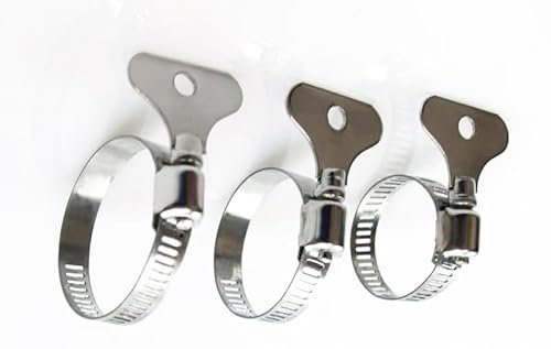 15-Pack Mixed Pac Key-Type 304 Stainless Steel Worm Gear Hose Clamps, Fuel Pipe Clamps for Automobiles, Pipelines and Mechanical Application， 5 pieces of each size(13-19mm, 19-29mm, 21-38mm)