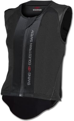 RL24 - Kinder Rückenprotektor P06 flexibel Swing | Protektorenweste aus Hightech-Materialien | Schutzweste für Reiter | Schutz für Wirbelsäule & Steißbein | Reitweste in Schwarz | Größe XL