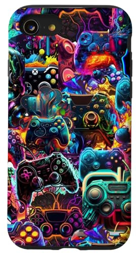 Gamer Esthétique Graphique Gaming Jeux Vidéo Garçons Adolescents Été Coque pour iPhone SE (2020) / 7/8