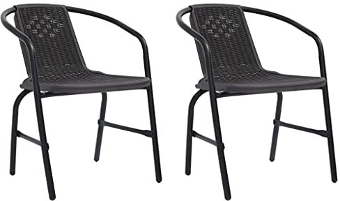 HEFZGDB Gartenstühle 2 STK. Kunststoff Rattan-Optik und Stahl 110 kg Sonnenliege Gartenstühle Balkonstuhl Geeignet für Garten, Terrasse, Pool.