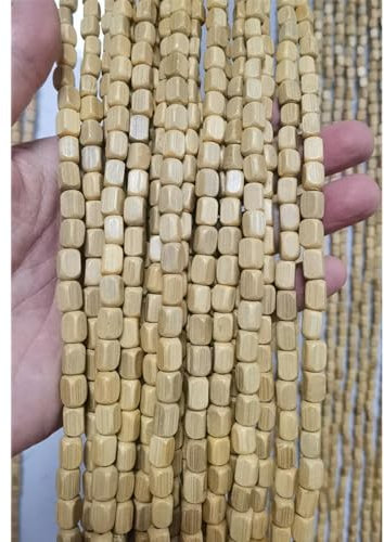 LRYELWA Türvorhang Perlenvorhang Bambusvorhang Raumteiler Dekorative Vorhänge Fadengardine für Schlafzimmer Wohnzimmer Türen Fenster,Mit Zubehör,Breite x Höhe (Wood,101 Strands 100cm x 220cm)