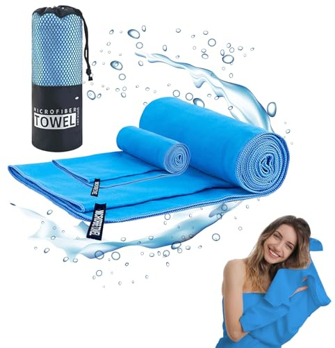 YALiya Set Di Asciugamani In Microfibra, 160 X 80 Cm, Grande Asciugamano Da Bagno, 80 X 40 Cm, Piccolo Asciugamano Da Fitness, Asciugamano Da Fitness, Asciugamano Da Viaggio, Per Sport, Fitness, Sauna