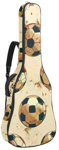 Akustikgitarrentasche im Vintage-Stil, mit verstellbarem Schultergurt, Gitarrentasche mit Rückenaufhänger, geeignet für E-Gitarren, Bassgitarren, klassische Gitarren, Ukulele, Vintage Old Football
