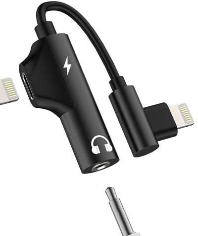 Adapter Lightning auf 3,5 mm Klinke und Ladegerät für Apple iPhone 14 für iPad Anschluss Kopfhörer AUXiliar-Stecker Audio Splitter Kabel Telefon Gerät Zubehör Auto Musik
