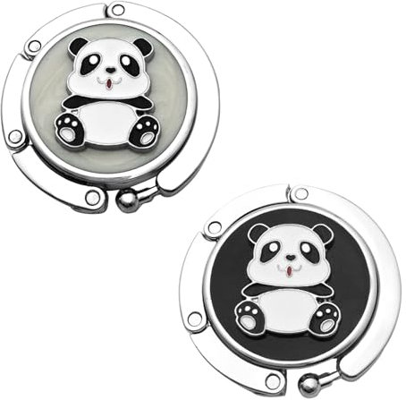 Taschenhalter für Tisch 2 Stück, Tisch Handtaschenhalter Haken, Faltbarer Metall Handtaschen Tischhalter, Taschenhaken Panda Halterung Tisch, für Handtaschen In Der Schreibtisch Restaurant Aufhänger