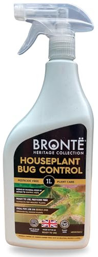 Bronte Heritage Houseplant Bug Control 1L - Ready to Use Bee Friendly Pesticide Free Spray. Controls Whitefly, Aphids, Spider Mites, Mealybugs & Scale. Indoor Ornamental & Vegetable Plants. UK Made