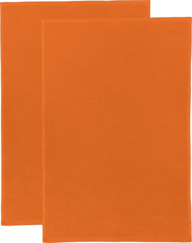 Erwin Müller Reinigungstuch, Putztuch, Multifunktionstuch 2er-Pack kürbis Größe 50x70 cm - saugstark, zum Putzen oder Staubwischen, robust und langlebig, mit Frottierseite