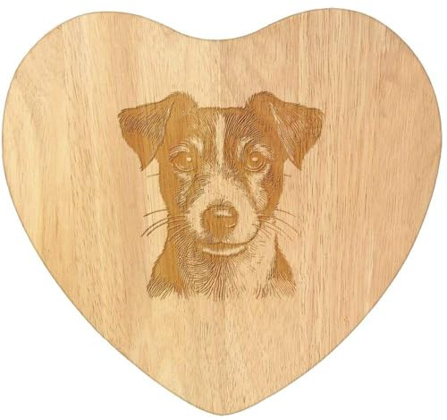 Azeeda 'Jack Russell Dog' Heart Chopping Board (WB00082080)