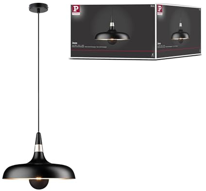 Paulmann 78481 Pendelleuchte Juna E27 max. 20W Schwarz matt, Champagner dimmbar Metall