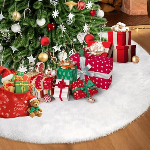 Weihnachtsbaum Decke,90cm Weihnachtsbaum Rock,Christbaumständer Decke,Christbaumdecke für Unter den Tannenbaum Deko,Weihnachtsdekoration für Frohe Weihnachten Party Decke Rock Dekorationen