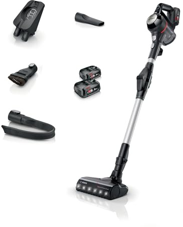 Bosch Unlimited 7 BCS712BGB ProHome MultiUse Lightweight Cordless Vacuum Cleaner with Flex Tube, Charger & Accessories, 2 Batteries, 80 minutes runtime - Black