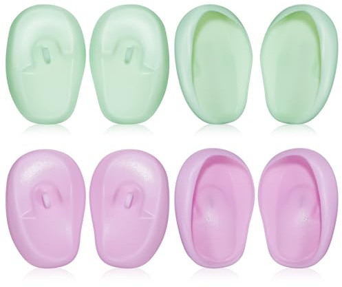 BIUDECO 4 Pairs Silicone Ear Covers for Hair Dyeing Protection, Heat Resistant Earmuffs Made of Soft Silicone Material, Comfortable Fit for Home Hair Dyeing or Salon Use