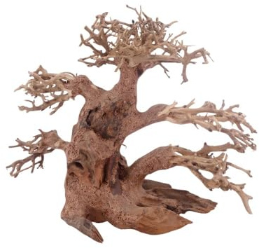 AquaOne Aquarium Bonsai Baum M Nr.3303 I Wurzel Oriental Holz 20x15x20 cm I Aquascaping Dekoration I Natur Unikat Bonsaibaum I Landschaft Deko Unterwasserlandschaft