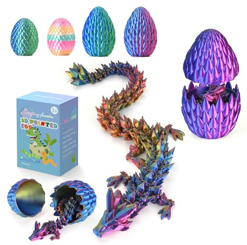 3D-Printed Toys – Tangting Phoenix Chameleon Egg with Color-Change Poseable Figure, Reusable Egg for Easter Gifts, Kids 6-12, Collectors & Fidget Play (Chameleon)